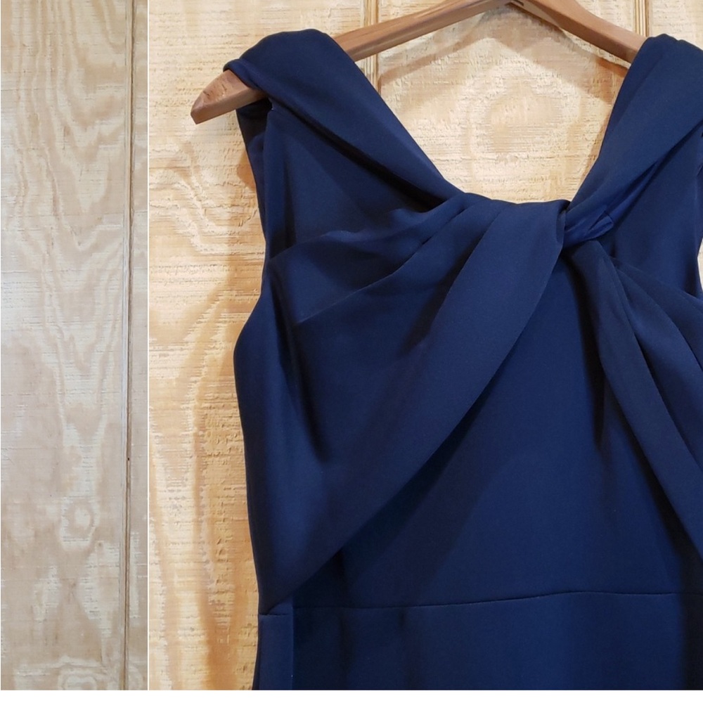 Eliza J Navy Cap-Sleeve Maxi Dress